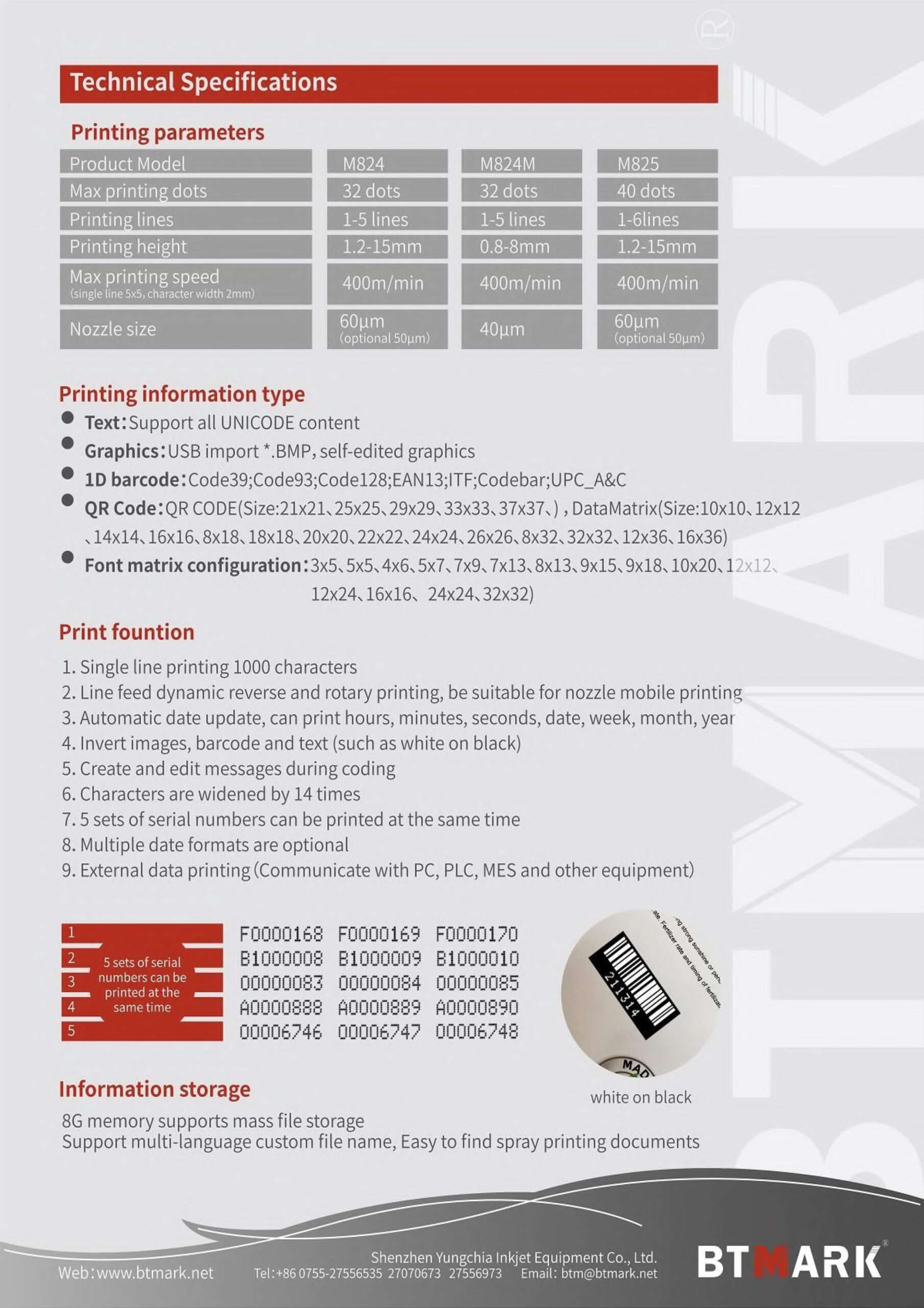 BT-MARK CIJ PRINTER